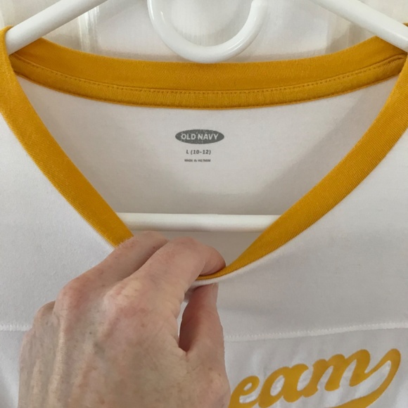 Old Navy white yellow amber Ice Cream Sandwich Tee Girls Size 10 / 12 Big Kids L - Picture 4 of 10